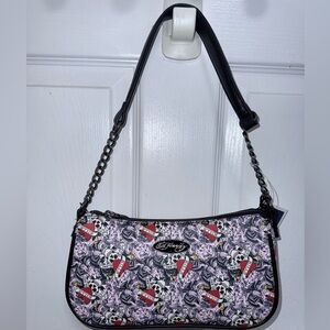 Ed Hardy Black and Purple Skull ☠️ Shoulder Bag